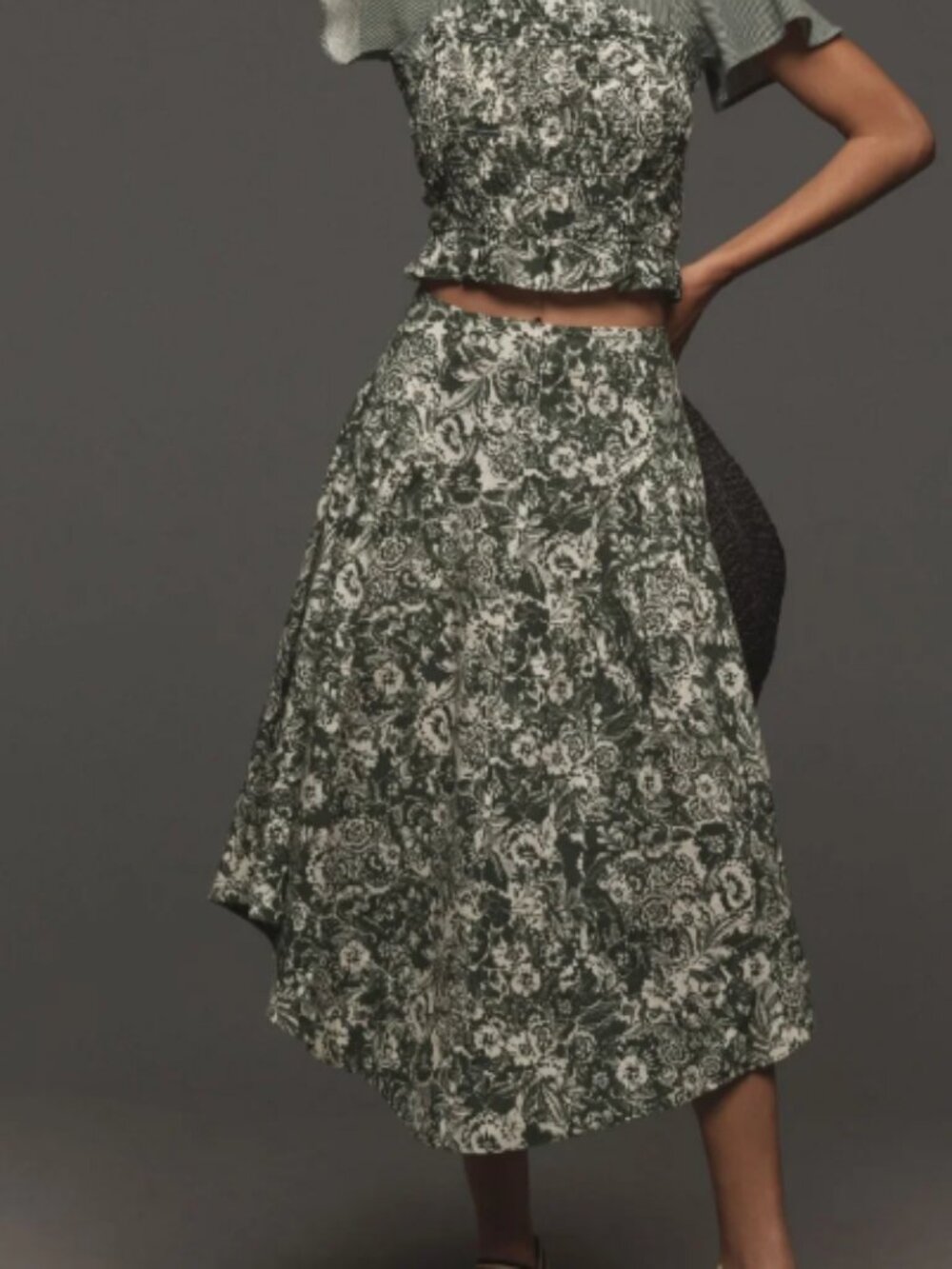 By Anthropologie Linen Midi Skirt